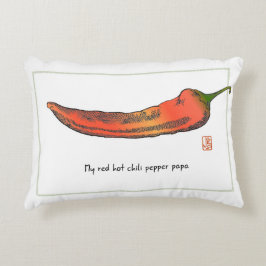 Röd het chilipeppar-pappa accentkudde prydnadskudde