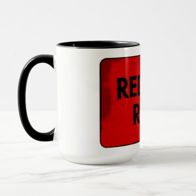 Röd het ruschkäramikmugg mugg (Vänster)