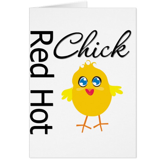Röd Hett Chick 3 Hälsningskort (Framsidan)