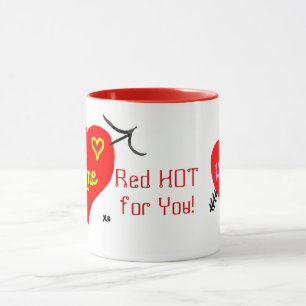 Röd HETT för din Blue Eyed Girl Valentine Day Mugg