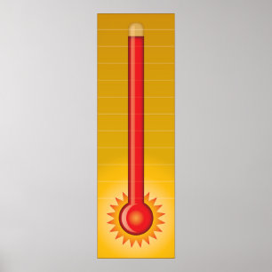Röd Hett Måltermometer Poster