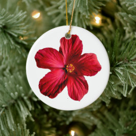 Röd Hibiscus Blomcirkel Ornament