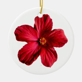 Röd Hibiscus Blomcirkel Ornament