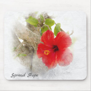 röd hibiscus-blommmakro musmatta