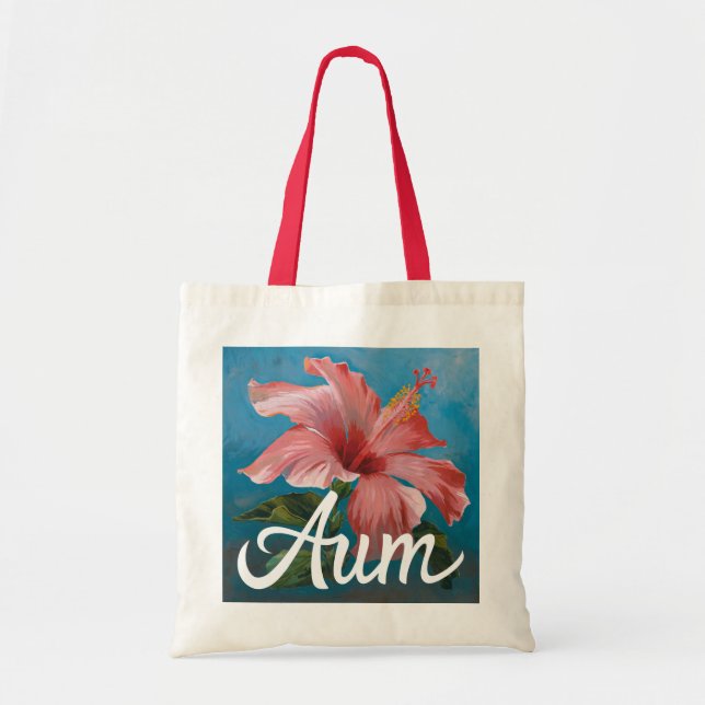 Röd Hibiscus Flower Art Budget Toit Bag Tygkasse (Framsidan)