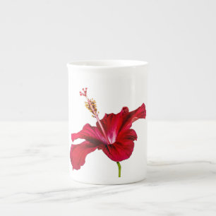 Röd Hibiscus Flower Side View Benporslin Mugg
