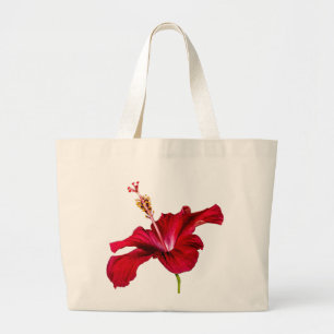 Röd Hibiscus Flower Side View Jumbo Tygkasse