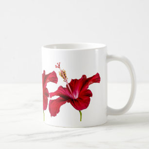 Röd Hibiscus Flower Side View Kaffemugg