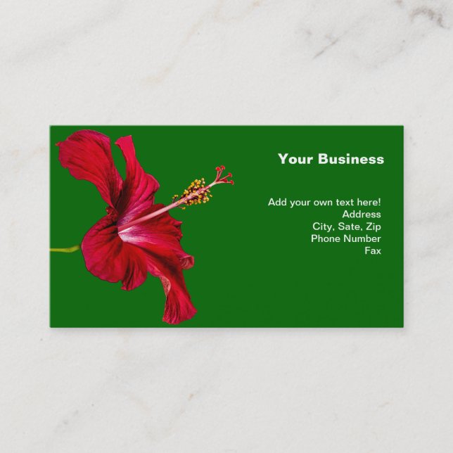 Röd Hibiscus Flower Side View Visitkort (Framsida)