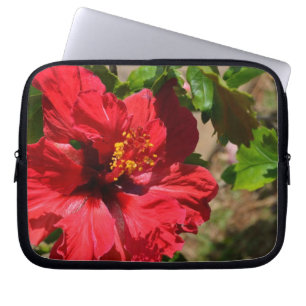 Röd Hibiscus Laptopväska Laptop Sleeve