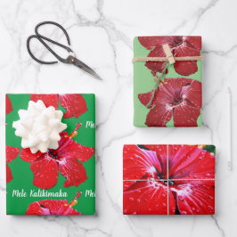 Röd Hibiscus Mele Kalikimaka