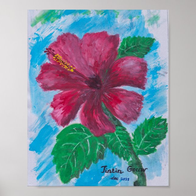 röd hibiscus poster (Framsidan)