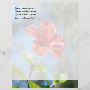 Röd Hibiskus Anpassad Brevhuvud