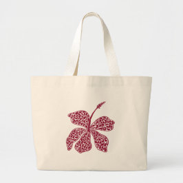 Röd Hibiskus Blommig Jumbo Tygkasse