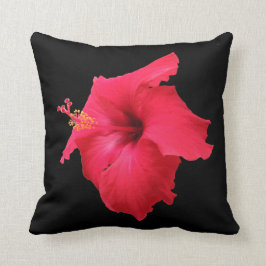 Röd hibiskus kudde