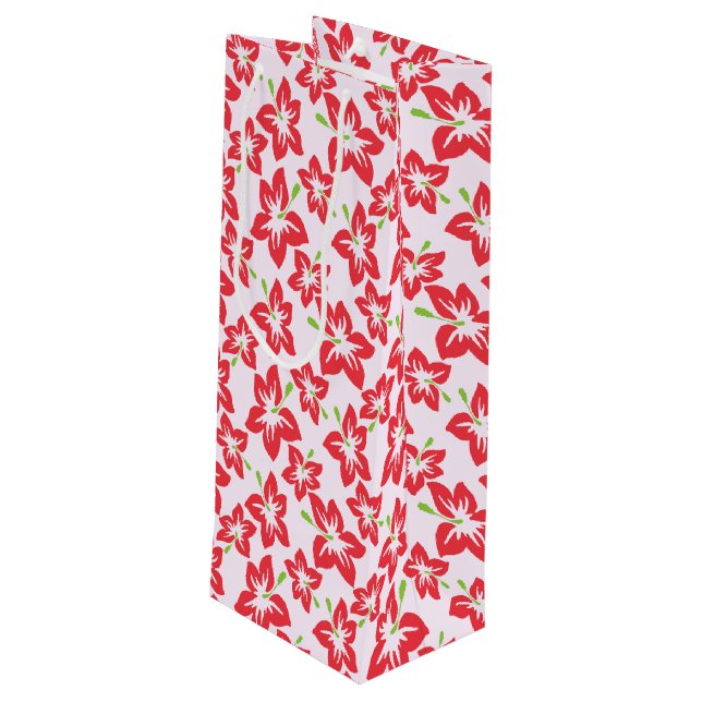 Röd hibiskus, röda blommor, blommönster (Baksidan Vinklad)