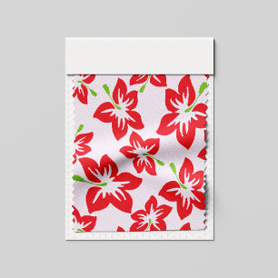 Röd hibiskus, röda blommor, blommönster tyg