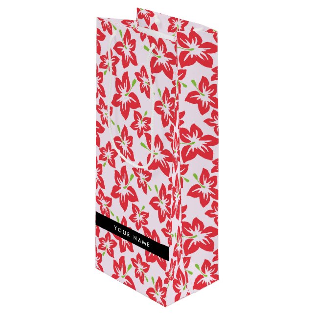 Röd Hibiskus, Röda Blommor, Ditt Namn (Framsidan Vinklad)