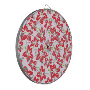 Röd Hibiskus, Röda Blommor, Mönster Av Blommor Darttavla