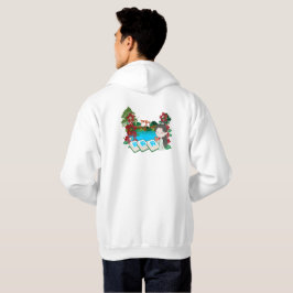 Röd Hibiskus Torii-helgedom Chibi Mahjong Hoodie