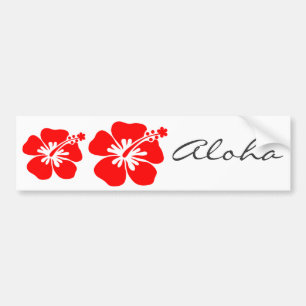Röd hibiskusblomma bildekal