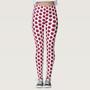 Röd Hibiskusblomma Leggings