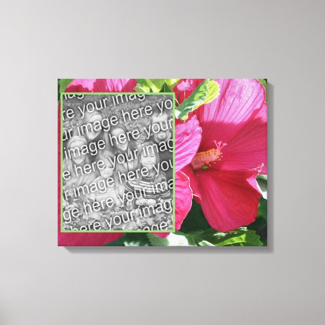 Röd Hibiskusblomma Skapa Ditt Eget Foto Canvastryck (Framsida)