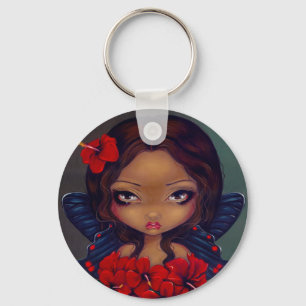 "Röd hibiskusfe" Keychain Nyckelring