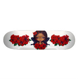 Röd hibiskusfeSkateboard Mini Skateboard Bräda 18,5 Cm