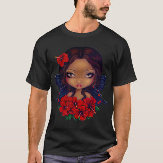 Röd hibiskusfeskjorta tee shirt