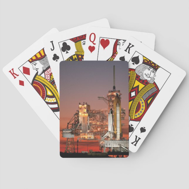 Röd himmel för rymdfärjan Atlantis uppskjutning Casinokort (Baksidan)