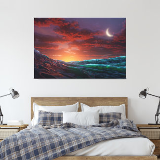 Röd himmel på natten canvastryck