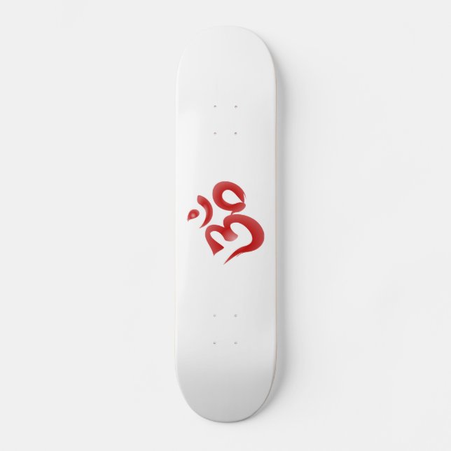 Röd hinduisk Calligraphy för symbolOm Aum Old School Skateboard Bräda 21,6 Cm (Framsida)