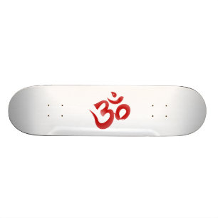 Röd hinduisk Calligraphy för symbolOm Aum Old School Skateboard Bräda 21,6 Cm