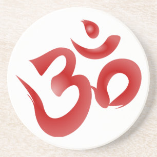 Röd hinduisk Calligraphy för symbolOm Aum Underlägg
