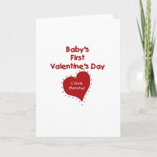 Röd hjärta älskar jag den första valentines day kort