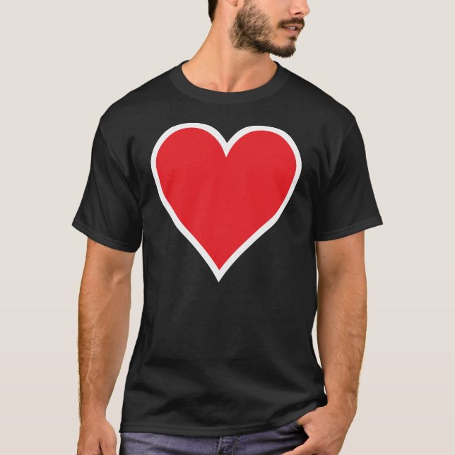 Röd hjärta för CMYK med skjortan för Tee Shirt (Framsida)
