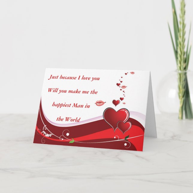 Röd hjärta för valentines day helgkort (Framsida)