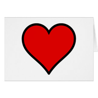 Röd hjärta hälsningskort