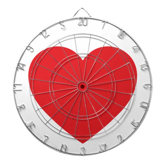 Röd hjärtaDartboard Darttavla (Framsidan)