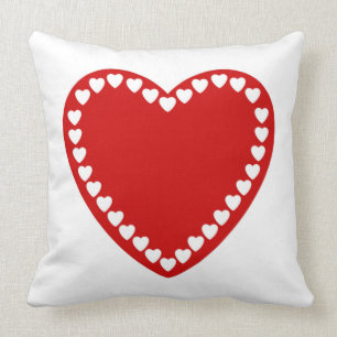 Röd hjärtadekorativ kudde för valentines