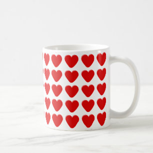 Röd hjärtadesign kaffemugg