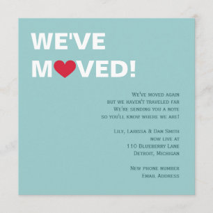 Röd hjärtaflytta inbjudningar