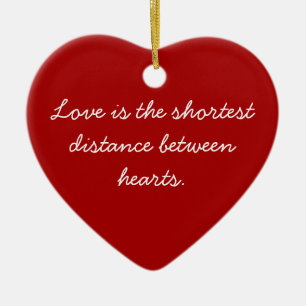 Röd hjärtakänslaprydnad julgransprydnad keramik