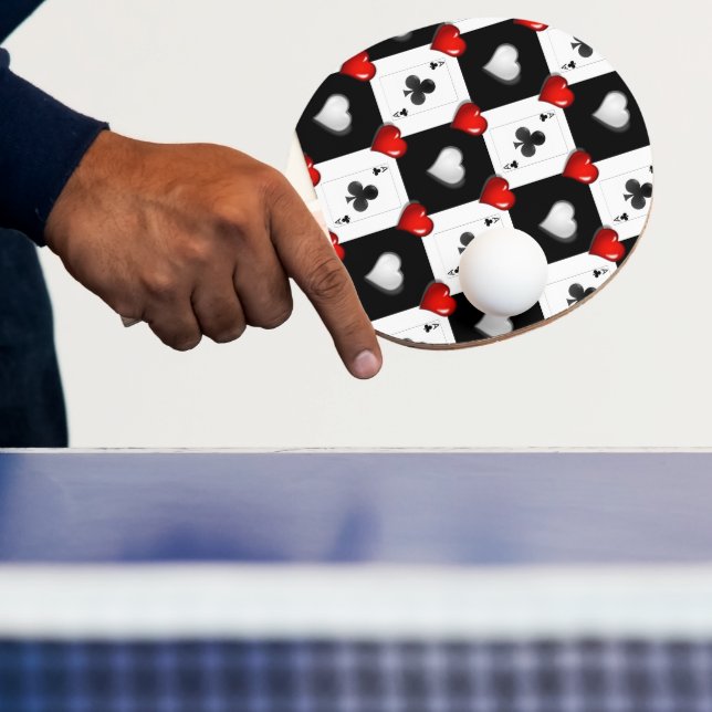 Röd hjärtan pingisracket (Insitu)