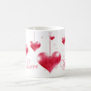 Röd hjärtavalentin mugg för dag