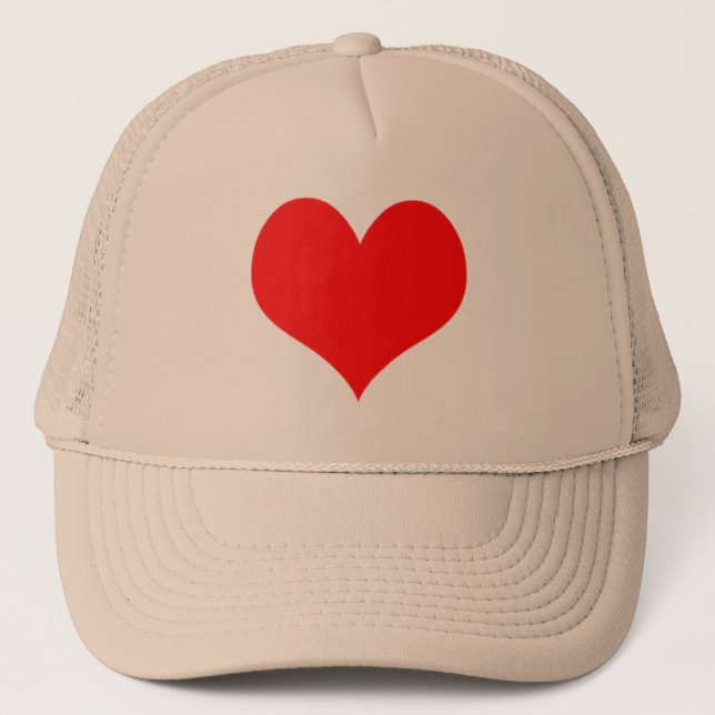 Röd hjärtavalentines daydesign truckerkeps (Framsida)