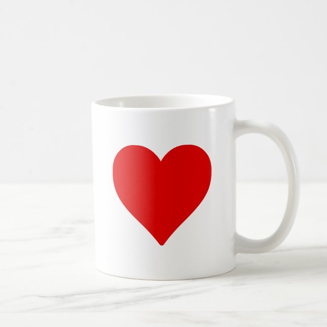 Röd hjärtform kärlek klassisk minimalism kaffemugg (Höger)