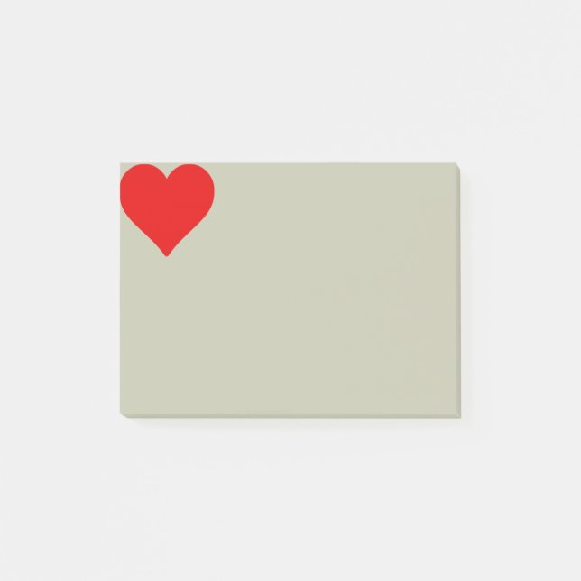 Röd hjärtform kärlek klassisk minimalism post-it block (Framsida)