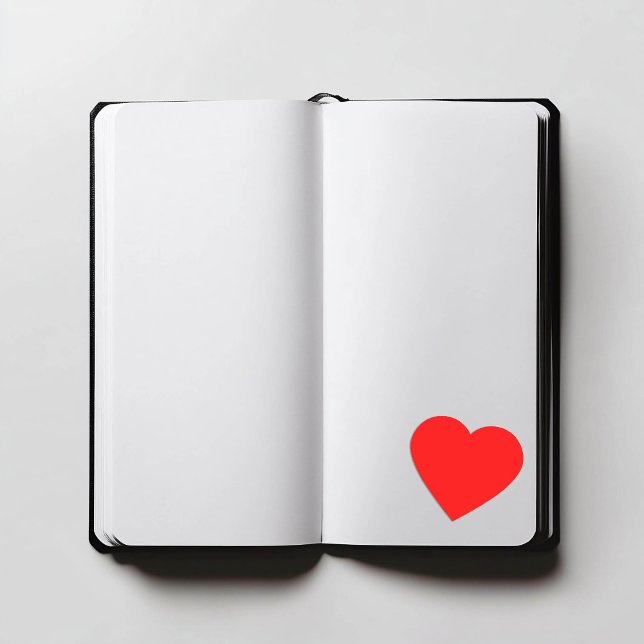 Röd Hjärtformat Klistermärke (Red Heart Sticker)